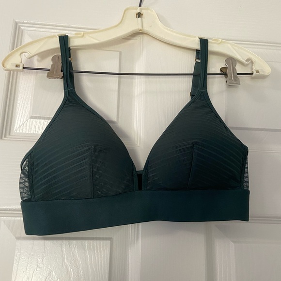 All.You. LIVELY Women’s Stripe Mesh Bralette- Emerald Green - Picture 1 of 9